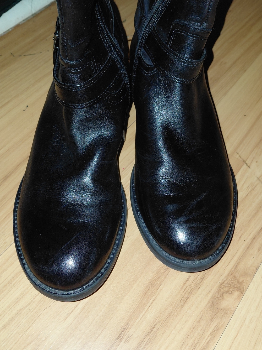 Bussola Black Tall Leather Riding Boots Size 10 - Picture 7 of 7